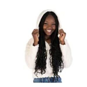 Speechless Kids L Fuzzy Hooded Pullover Sweater With Button Detail